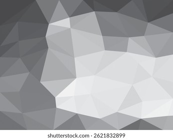 Sauberes abstraktes Graustufen-Design mit geschichteten Polygonformen und glatter Schattierung. Ideal für Hintergründe, Präsentationen und zeitgenössische grafische Anwendungen.