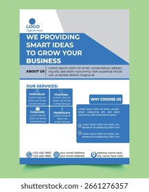 Clean green and blue flyer template