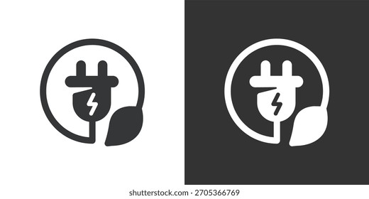 Icono de energía limpia y verde. Icono de la serie de glifos sólidos