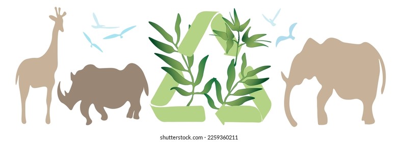 Clean green environment. Ecology concept and Environmental  design elements for sustainable energy development, Vector illustration Nature, ecology, organic, environment, banners.