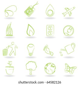 Clean green environment and ecology symbols