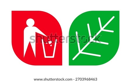 Clean green environment symbol icons on white background, vector illustration