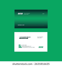Clean Green Gradient Corporate Business Card