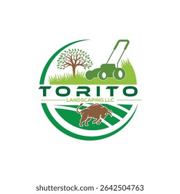 Clean and green Landscapes and Lawns logo design, perfect for lawn care, gardening, and landscaping services. Features grass, leaves, and natural elements to symbolize growth, freshness.