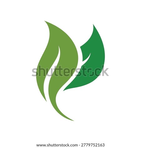 Clean green leaf vector logo