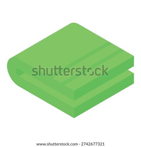 Clean green towel folded, evoking feelings of freshness and relaxation, perfect for representing spa treatments and wellness routines