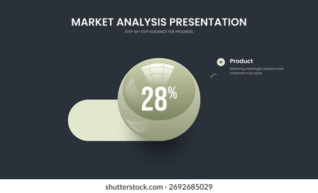 Clean Growth One Step Graph Slide Design. Service Forecast 1 Option Diagram Slideshow Template. Medical Report Frame Layout Vector Illustration.