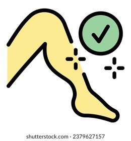Clean hair legs icon outline vector. Laser epilation. Hair removal color flat