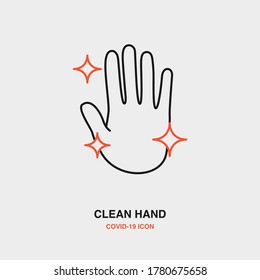Clean Hand Colored Line Icon on Isolated Background. COVID-19, Corona Virus, Healthcare, Infection Concept Icon.