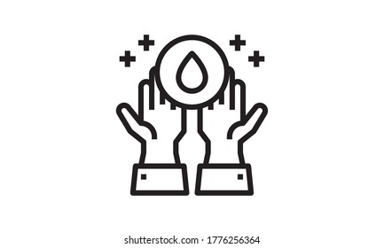  Símbolo de higiene de línea de icono de mano limpia en imagen vectorial blanca