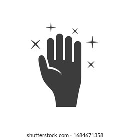 Clean hand icon on white background