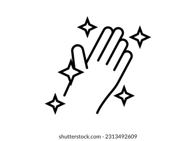 Clean hand icon. icon related to hygiene. Line icon style design. Simple vector design editable