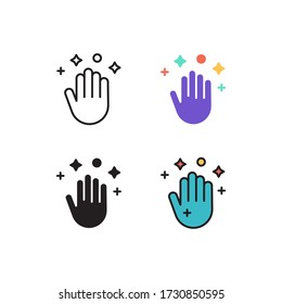 clean hand icon vector with different style design. isolated on white background