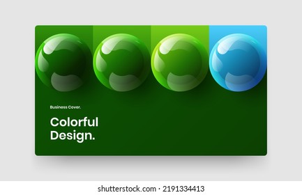 Clean handbill vector design illustration. Trendy 3D spheres site screen template.
