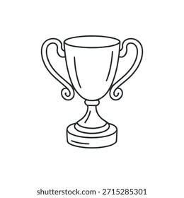 Una ilustración de trofeo de estilo limpio y dibujado a mano, perfecto para representar el éxito, los premios y los logros.