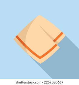 Reinigen Sie Taschentuch-Ikone flach Vektorgrafik. Handtuchserviette. Textilstrand