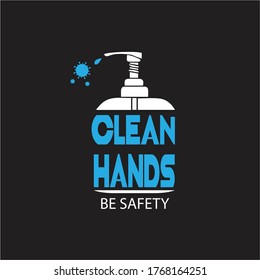 manos limpias ser tipografía de seguridad sanitizador de mano 