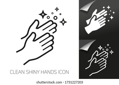 Clean hands icon set. hand hygiene disinfectant
