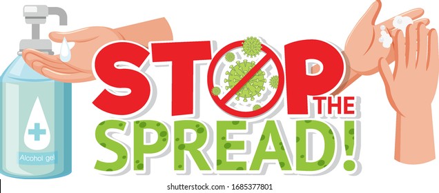 Clean hands protect corona virus illustration