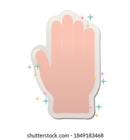 clean hands with sparks stickers vector illustration design