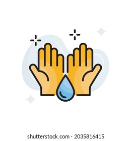 Clean hands vector filled outline icon style illustration. EPS 10 file