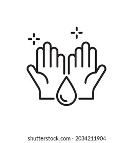 Clean hands vector outline icon style illustration. EPS 10 file