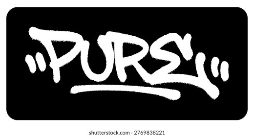 Clean handstyle graffiti tag of the word Pure. Urban street art illustration representing spiritual holiness, heart sincerity, and divine righteousness.