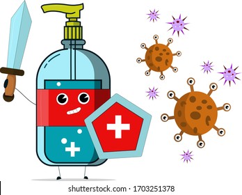 It is a clean handyman that is fighting with the bacteria that are around him