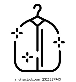 Clean hanger jacket icon outline vector. Table cloth. House ironing
