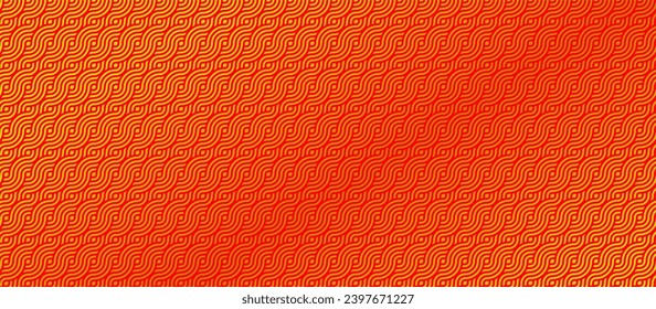 Clean and harmonious background pattern. Geometric repeating texture with waves and curved lines. Red and gold mandala aesthetic design