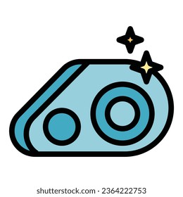 Clean head light icon outline vector. Auto washer. Cleaner foam color flat