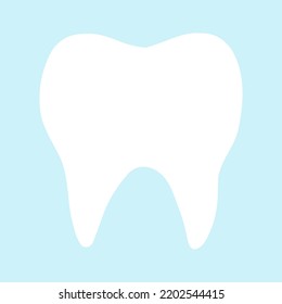 Limpie el diente sano en un estilo plano sobre fondo azul. Ilustración vectorial de dientes, concepto de cuidado dental, higiene bucal