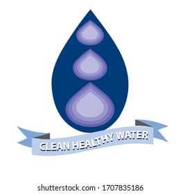 clean healthy  water label is a piece of paper,plastic film,cloth,metal or other material affixed to a container or product.
