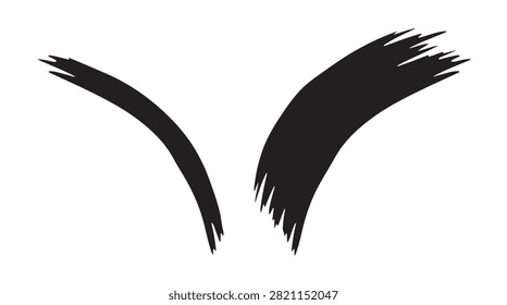 Clean, high-contrast black eyebrow illustrations on transparent background, ideal for beauty, makeup, or cosmetics design projects.