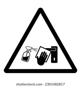 Clean High-Touch Surface Regularly Prevent Of Covid-19 Symbol Sign, Vector Illustration, Isolate On White Background Label .EPS10