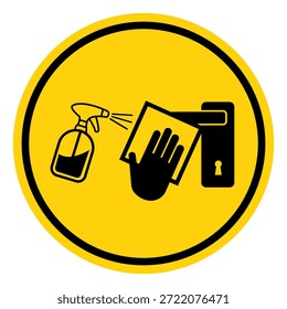 Clean High-Touch-Oberfläche regelmäßig verhindern covid-19 Symbol-Zeichen, Vektorgrafik, isolieren auf weißem Hintergrund Label.EPS10