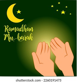 clean and holy hands illustration,design to welcome the month of Ramadan