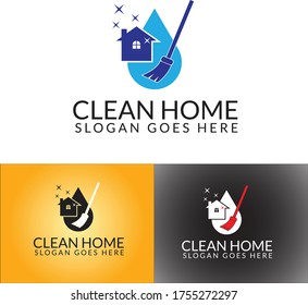 clean home logo design template.