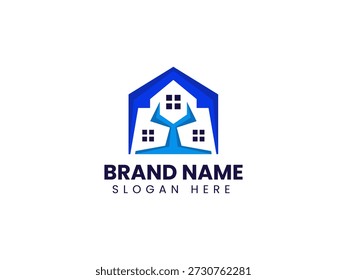 Logotipo de casa limpia con la letra Y Plantilla de Vector para la propiedad y la construcción de la marca