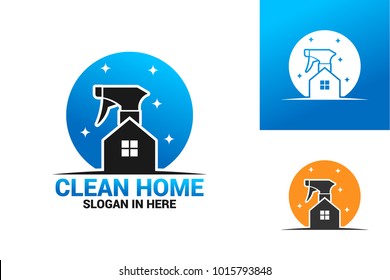 Clean Home Logo Template Design Vector, Emblem, Design Concept, Creative Symbol, Icon