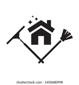 Clean home logo template, vector house care icon design