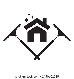 Clean home logo template, vector house care icon design