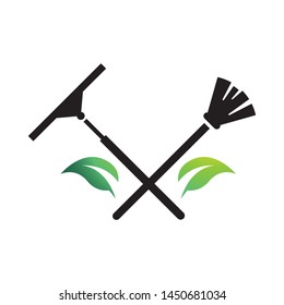 Clean home logo template, vector house care icon design