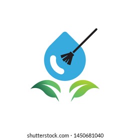 Clean home logo template, vector house care icon design