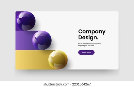 Ilustración vectorial de diseño horizontal limpia. Concepto de postales de bolas realistas multicolores.