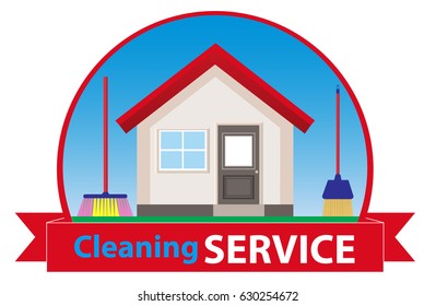 Clean house. Banner for advertising service cleaning. Vector illustration.