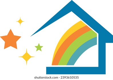 clean house family rainbow logo