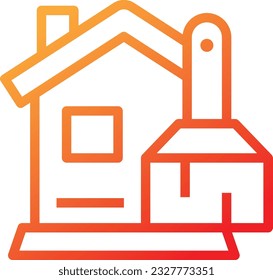 Icono de gradiente de la Casa Limpia - Icono único, vector 