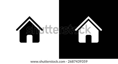 Clean house graphic with front door, roof, and transparent background for web, ui or app, offering versatile simplicity.