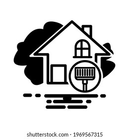 clean house icon, home wash. cleaning house. simple design editable. Design template vector